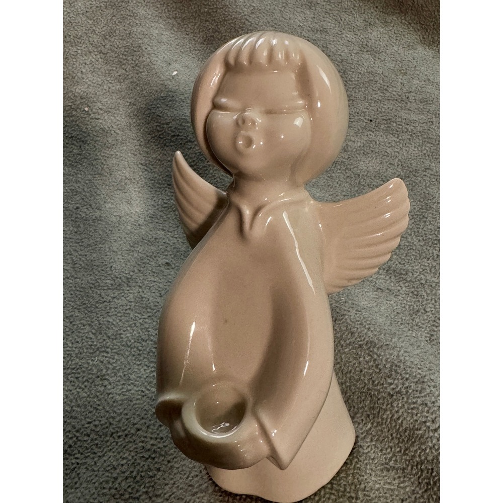 Vintage Dresden Germany Ceramic Angel Figurine Singing Candle Holder Germany - Picture 2 of 8